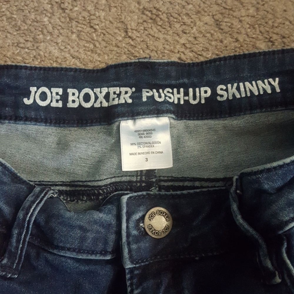 Joe Boxer Push Up Skinny Jean size 3 Low Rise - Picture 3 of 3